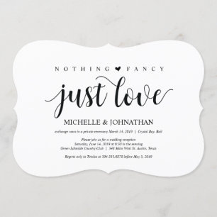 Rustieke Elopement Ontvangst Uitnodigingskaart Kaart