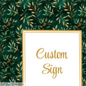 Rustieke Emerald Green Gold Eucalyptus Custom Sign Poster