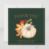 Rustieke Emerald Green herfst Herfst pompoenen bru Bedankkaart (Voorkant)