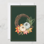 Rustieke Emerald Green herfst Herfst pompoenen bru Save The Date (Achterkant)