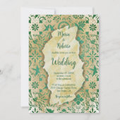 Rustieke Emerald Green Tegels Mexicaanse bruiloft  Kaart (Voorkant)