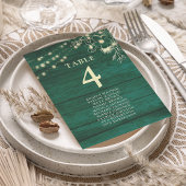 Rustieke Emerald Green Wedding Seating Chart