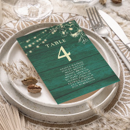 Rustieke Emerald Green Wedding Seating Chart