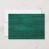 Rustieke Emerald Groen Goud Bruiloft RSVP Kaart (Achterkant)