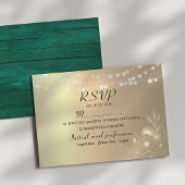 Rustieke Emerald Groen Goud Bruiloft RSVP Kaart