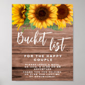 Rustieke emmerlijst Zonnebloem trouwteken poster (Voorkant)