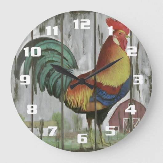 Rustieke en  Country Rooster Keuken Grote Klok (Voorkant)