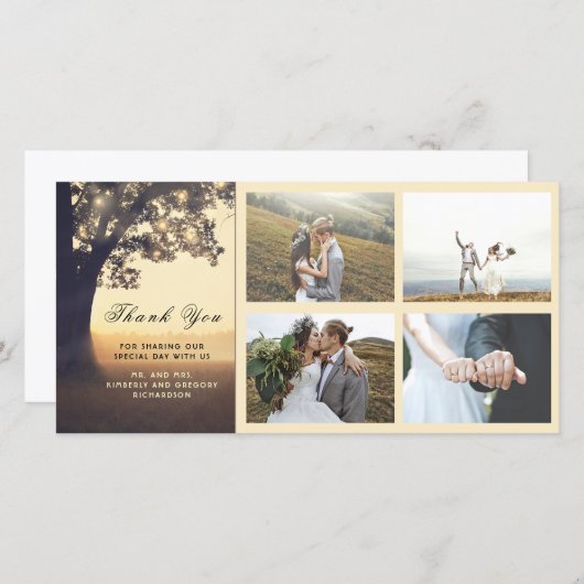 Rustieke en droomboom bruiloft bedankt (Voorkant / Achterkant)