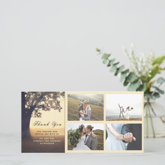 Rustieke en droomboom bruiloft bedankt (Staand voorkant)