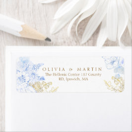 Rustieke en elegante Bloemen Roos Gold Wedding Etiket