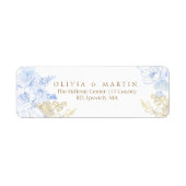 Rustieke en elegante Bloemen Roos Gold Wedding Etiket (Voorkant)