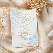 Rustieke en elegante Bloemen Roos Gold Wedding Kaart