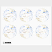 Rustieke en elegante Bloemen Roos Gold Wedding Ronde Sticker (Vel)