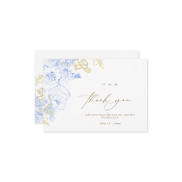 Rustieke en elegante bloemen Roze Gouden Bruiloft Bedankkaart