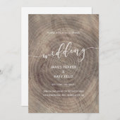 Rustieke en elegante houten huwelijksuitnodiging kaart (Voorkant / Achterkant)