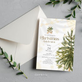 Rustieke en elegante kerstviering uitnodiging