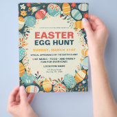 Rustieke en kleurrijke paaseierjacht flyer (Hand)