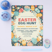 Rustieke en kleurrijke paaseierjacht flyer (Enkel)