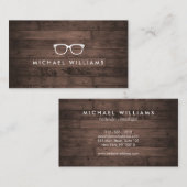 Rustieke en verfijnde brillen Logo Brown Wood Visitekaartje (Voorkant / Achterkant)