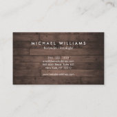 Rustieke en verfijnde brillen Logo Brown Wood Visitekaartje (Achterkant)