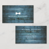 Rustieke en verfijnde Mannen Bow Stropdas Logo Blu Visitekaartje (Voorkant / Achterkant)