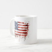 Rustieke en verweerde Amerikaanse vlag Koffiemok (Voorkant links)