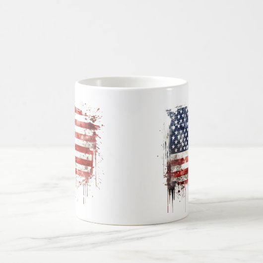Rustieke en verweerde Amerikaanse vlag Koffiemok (Center)