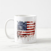 Rustieke en verweerde Amerikaanse vlag Koffiemok (Links)