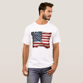 Rustieke en verweerde Amerikaanse vlag T-shirt (Voorkant volledig)