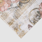 Rustieke Ephemera Roze Bloemen Gift Bag Tissuepapier (Detail)