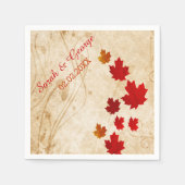 Rustieke esdoornbladeren, herfst bruiloft papieren servetten (Voorkant)