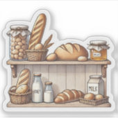 rustieke esthetische broodplank sticker (Voorkant)