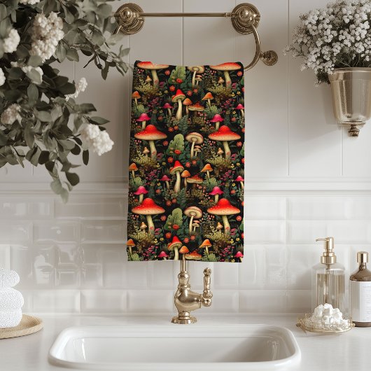Rustieke esthetische handdoek Paddenstoelen & Wild