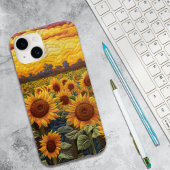 Rustieke esthetische zonnebloem zonsondergang Case-Mate iPhone case