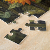 Rustieke esthetische zonnebloem zonsondergang legpuzzel (Zijkant)