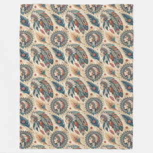 Rustieke etnische deken met gedurfde tribale motie