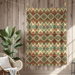 Rustieke Etnische Inheemse Artistiek koperblauw Fleece Deken