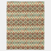 Rustieke Etnische Inheemse Artistiek koperblauw Fleece Deken (Voorkant)