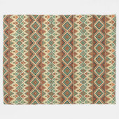 Rustieke Etnische Inheemse Artistiek koperblauw Fleece Deken (Voorkant (Horizontaal))