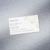 Rustieke Etstijl Bloemenmonogram Magnetisch Visitekaartje (Voorbeeld)