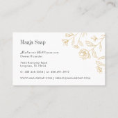 Rustieke Etstijl Bloemenmonogram Visitekaartje (Achterkant)