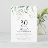 Rustieke Eucalyptus 30ste verjaardag Uitnodiging (Staand voorkant)