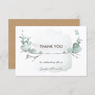 Rustieke eucalyptus bedankkaart kaart