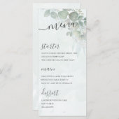 Rustieke Eucalyptus Bladgroen Bruiloft Menu (Voorkant / Achterkant)