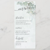 Rustieke Eucalyptus Bladgroen Bruiloft Menu (Voorkant)