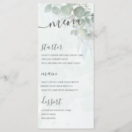 Rustieke Eucalyptus Bladgroen Bruiloft Menu