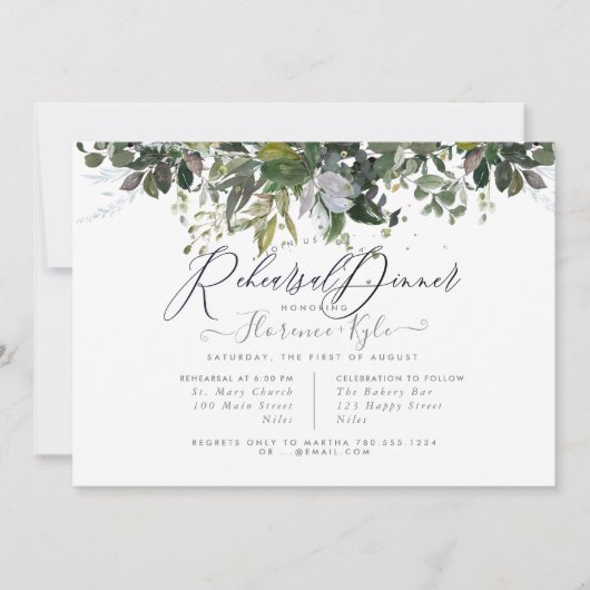 Rustieke eucalyptus, Blue Gum repetitie diner Kaart (Voorkant)