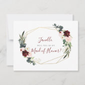 Rustieke Eucalyptus Blush DIY Wees mijn bruidsmeis Kaart (Voorkant)