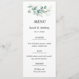 Rustieke Eucalyptus Boho Greenery bruiloft eten Menu