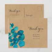 Rustieke Eucalyptus Bos Bruiloft Dank Je Briefkaart (Voorkant / Achterkant)